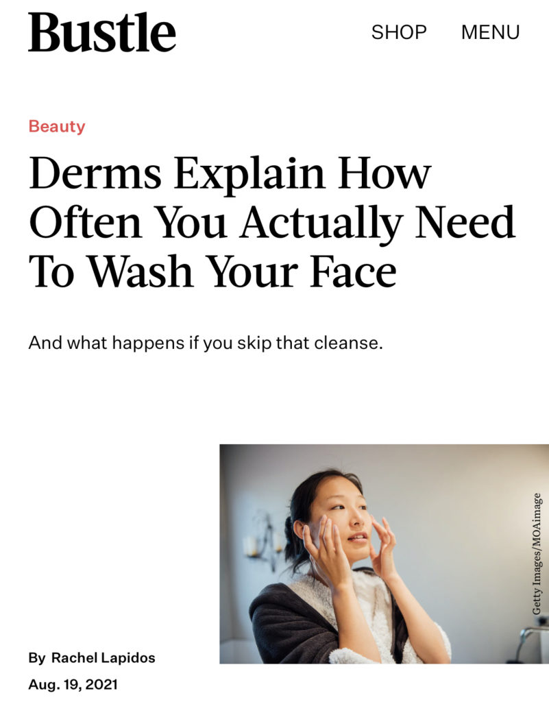BUstle: how often to wash faces